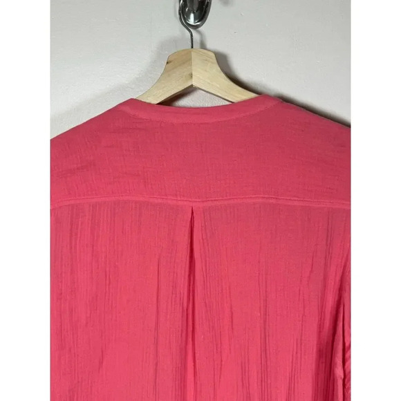 J.Jill pure Jill pink Slub Cotton Long Sleeve Tunic Button Front XL Lagenlook - Picture 8 of 12